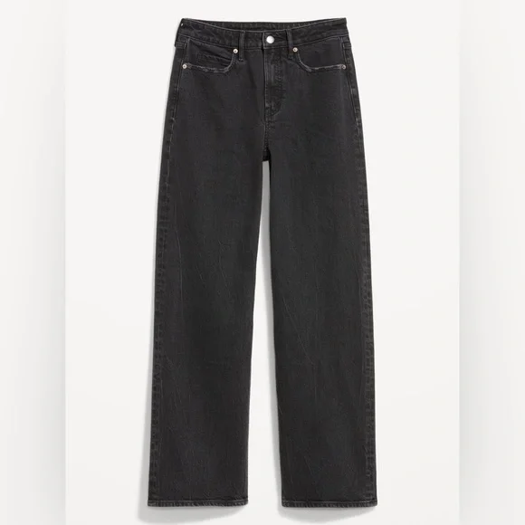 High Waisted Wide Leg Black Jeans - Picture 4 of 5